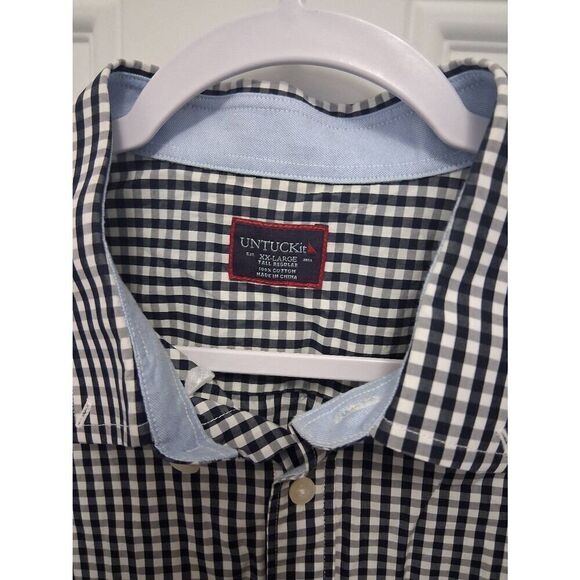 UNTRUCKIT Nwot  long Sleeve Button down  Gingham Checked Black/White   Sz XXL - Picture 4 of 6